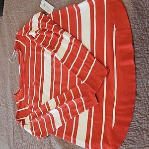Pink Clover Stitch Fix,NWT,Striped Rust  Sweater,XL